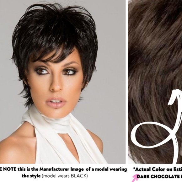 Open Box ellen wille Click | Short Synthetic Wig (Basic Cap) - Dark Chocolate M - Picture 8 of 8